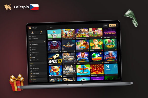 Soustředěný hráč u notebooku s poznámkovým blokem – disciplína ve Fairspin Casino