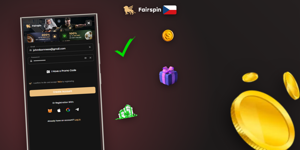 Bezpečné ověření totožnosti při registraci zajišťuje ochranu účtu v Fairspin Casino